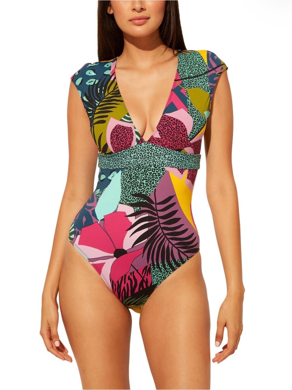 Bleu Rod Beattie Run Wild Cap Sleeve One-Piece Swimsuit